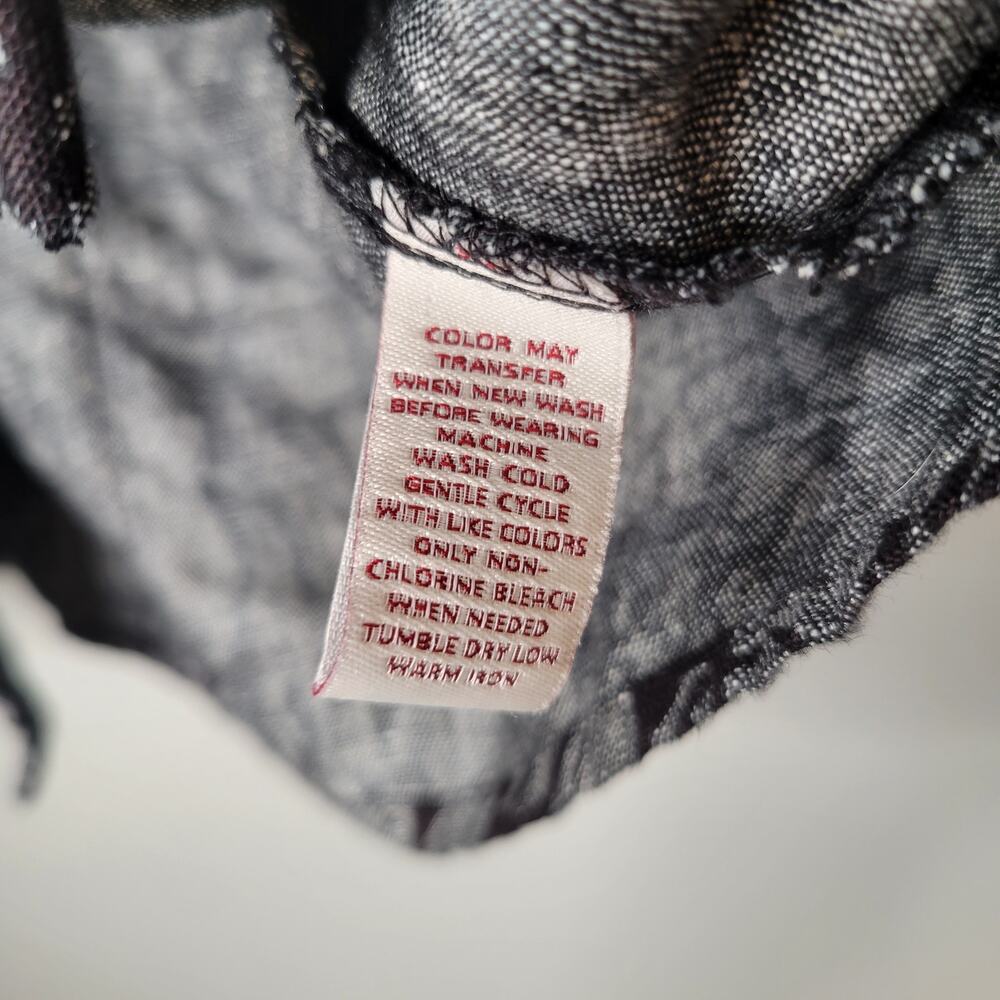 JM Collection Linen Jacket Women's Size 10 Black Gray Dark Floral Button Front - Picture 14 of 14